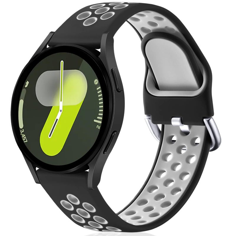 Lerobo Compatible with Samsung Galaxy Watch 7 6 5 4 Band 44mm 40mm, Galaxy Watch 5 Pro 45mm/Galaxy Watch 6 4 Classic for Women Men, 20mm Breathable Sport Silicone Band for Galaxy Active 2 Watch - Image 1